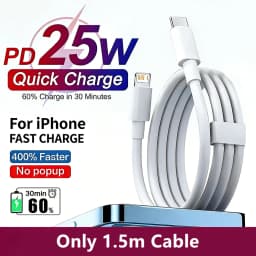 25W PD USB C Multi-Port Fast Charger For iPhone 11 12 13 Mini 14 Pro Max X XR XS Max 7 8 Plus Quick Charging PD Cable 1m 1.5m 2m