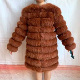 NEW 4in1 Real Fox Fur Long Coat Winter Coat for Women Jackets Vest Winter Outerwear Women Fox Fur Coat High Quality Fur Clothes