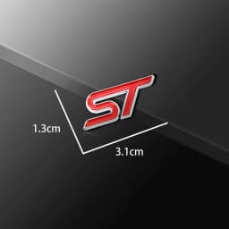 3D Small Metal Car Interior ST Emblem Car Steering Wheel Sticker Auto Body Window Decals Decor For Ford Focus Mondeo Fiesta MK3