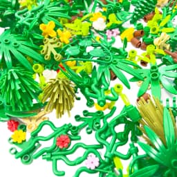 100g Plants Building Blocks DIY Toys Leaves Grasses Pine Trees Bamboo Flowers Multi-scene Construction Practical Accessories