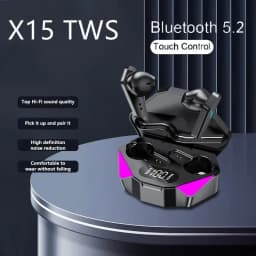 Bluetooth 5.4 Earphones TWS Lightweight Earbuds 65ms Low Latency Gaming Headphones with Built-in Microphone