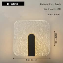 New Light Luxury Acrylic Wall Lamp AC90-260V Staircase Hallway Background Wall Living Room Bedroom Bedside Minimalist Wall Lamp