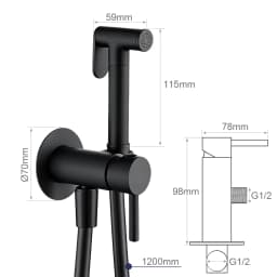 Brushed gold Brass Hand-held Wall-mounted Hybrid Hot And Cold Water With Stand Bathroom kitchen Toilet Faucet Bidet Sprayer