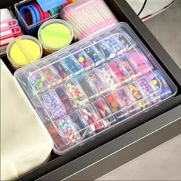 31Pcs (30 Small Boxes + 1 Large Box) Craft Storage Box and Organizer, Clear Plastic Storage Box - Suitable for Beads, Jewelry and