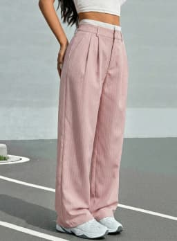 Women Stripes Printed Full Length Pants Trousers High Waist Fashion Casual Y2K Pants Loose Wide Leg