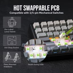 EPOMAKER X AULA F75 MAX Compact 75% ANSI Layout Wired/Bluetooth/2.4GHz Wireless Mechanical Keyboard with TFT Screen and a Knob
