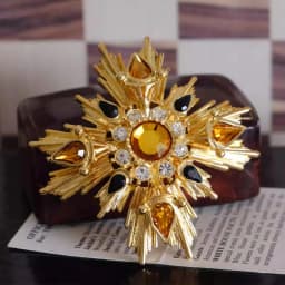 Pre-loved Western antique brooch cross star crystal corsage Vintage Clothing Coat Buckles Pines Gift dress accessories