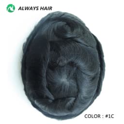 I SKIN Men's Capillary Prothesis 0.12-0.14mm Indian Human Hair 130% Hair Density Men Toupee 6x8 6x9 7x9 7x10 8x10 Size Wig Man