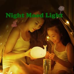 Soft Silicone Cartoon Whale Night Light For Children Room Decor USB Rechargeable Kids Bedroom Sleep Lamp Dropshipping