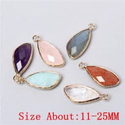 2pcs Natural Rose Clear Pink Quartz Labradorite Amethysts Stone Charm Pendant for Necklaces Earrings Jewelry Making Accessories