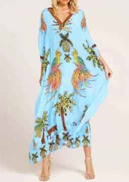 New Spring V-neck Vestidos A-line Dress Fashion Animal Pattern Printed Loose Dress Retro Women's Dress Vetement Femme