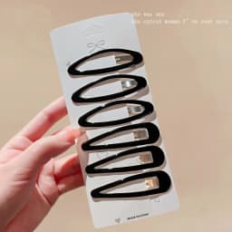 6pcs/pack Geometric Leopard Solid Snap Hairpins Fashion Alloy Bobby Pins Water-drop Oval Hair Clips Headwear For Women Girls