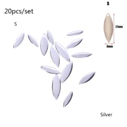 20pcs Bass Sequin Smooth Nickel Metal WillowMetal VIB Lure Blades Fishing Attractor Spinner