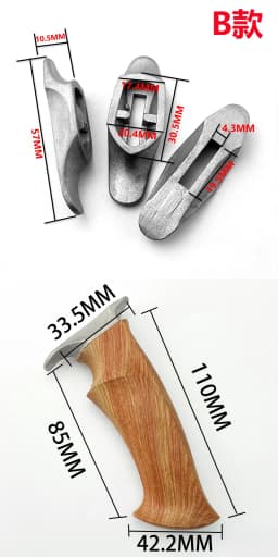 1 Set Rose Wood Knife Handle for DIY Semi-finished Damascus Knife Handle Material with Knife Guard DIY Making Blade Accessories