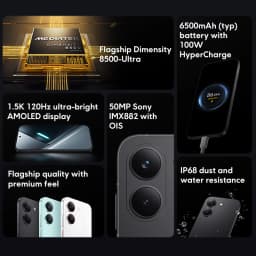 POCO X8 Pro Global Version Dimensity 8500-Ultra 50Mp Sony Lmx882 with Ois Ultra-Bright 1.5K 120Hz Amoled Display 6500 Mah (Typ.) Battery with 100W Hypercharge