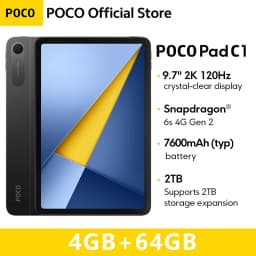 POCO Pad C1 Global version Tablet 9.7" 2K 120Hz display 8MP 7600mAh Wi-Fi Snapdragon® 6s 4G Gen 2 Mobile Platform