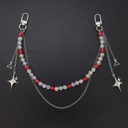 Detachable ITA Bag Double Chain Iridescent Bead Tail Pendant DIY Bag Decorative Chain Pain Bag Charm Fashion Waist Chain