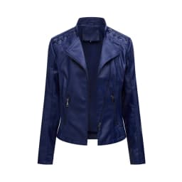 Spring Autumn Leather Jacket Women Slim Fit Motor Biker PU Leather Short Coat Stand Collar Ladies Zipper Outerwear