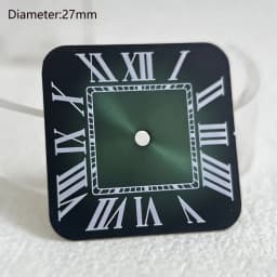 27mm S Logo NH35 Dial Square Roman Santo S Dial for NH35 Automatic Movement Black Blue Hands NH35 FCK 9-5 Dial Watch Accessories