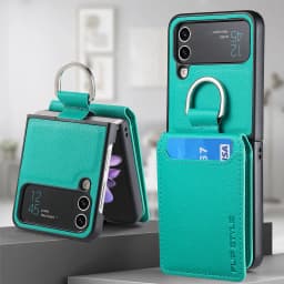 Vertical Cards Solt Magnetic Wallet Ring Holder Leather Case for Samsung Galaxy Z Flip 8 7 FE 6 5 4 Flip4 5G Zflip4 Stand Cover