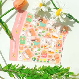 Korean Import Original BONITO Kawaii Rabbit Bear Spring Date Paper Stickers Scrapbooking Diy Journal Stationery Sticker Gift