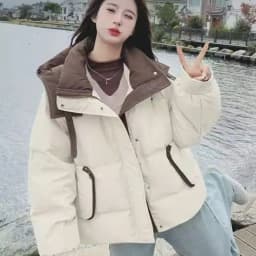 Down Cotton Jacket 2026 Versatile Contrast Color Women's Winter Parka Ladies Coat Beautiful Loose Corduroy Female Jacket