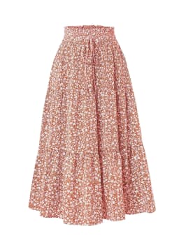 Women's Summer Solid Color Bohemian A-line Midi Skirts 2025 New Female Vacation Casual Loose Faldas
