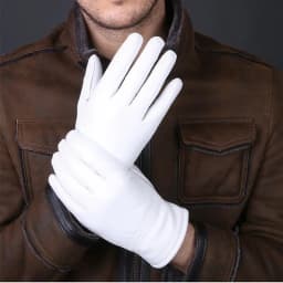 2025 Winter Genuine Leather White Gloves For Men Women Keep Warm Solid Wrist Lambskin Driving Glove