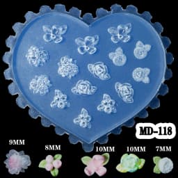 SNASAN Tiny Flower Heart Dolphin Gemstone Beauty Nail Art Resin Silicone Mould DIY Handmade Tool Small Beads Resin Silicone Mold