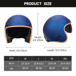 Jet Helmet DOT Open Face Helmet for Men Women Retro 3/4 Motorcycle Helmets Vintage Cafe Racer Half Face Helmet Capacete De Moto
