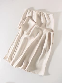 Streamgirl Maxi Solid Slit Skirts For Women Long Elegant Summer Office Champagne Satin Skirts Elastic Waist Women's Summer Skirt