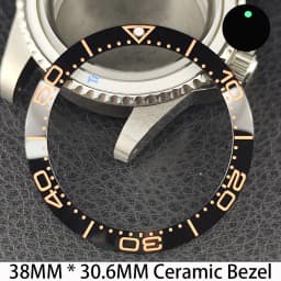 Sloping 38mm * 30.6mm Ceramic/Aluminum Bezel GMT and Diving Watch Insert Fits for 40mm Men's Watch Case Bezel Replacement Insert