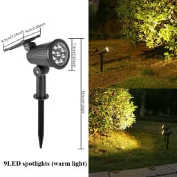 KDULIT 2/9LED Solar Spotlights 150° Adjustable Garden Courtyard Lawn Lights Outdoor Waterproof Decoration Landscape Street Lamp