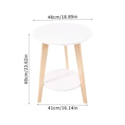 【Breeins】2-Tier Round Wooden Coffee Side Table