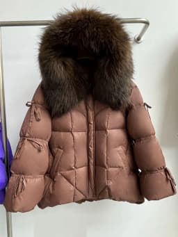 Lagabogy 2026 Big Natural Fox Fur Puffer Jacket New Winter Clothes Women Thick Warm White Duck Down Coat Female Real Fur Parker
