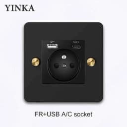 YINKA Stainless Steel Light Switch with Copper Toggle, Durable Modern Metal Wall Switch for Home, Single/Double/Triple Options