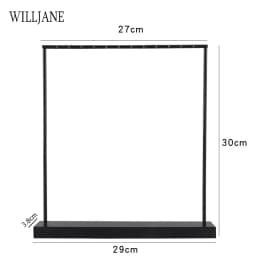 Black Metal Earrings T-Bar Stand Necklace Chains Ring Jewelry Hanging Holder Organizer Watch Counter Display Stand for Selling