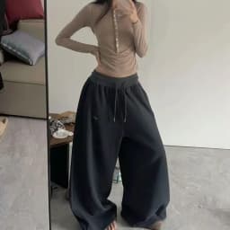 Deeptown Vintage Oversized Basic Women Sweatpants Wide Leg Korean Fashion Baggy Harajuku Pants Jogging Hip Hop Trousers Autumn