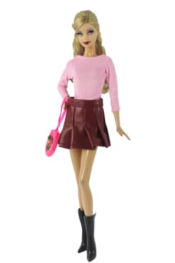 1 Set Doll Clothes 1:6 Scale Leather Outfit for 11.5 inch 30cm Doll Many Style for Choice Gifts for Girls #05