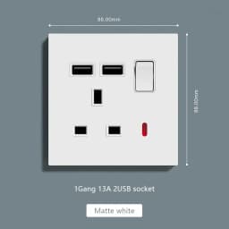 UK Standard Power Socket 13A Quick charge Plug 20W Smart Type-C Wall Outlet,220V Electrical Universal Wall Light 2way Switch