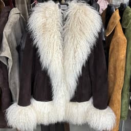 YOLOAgain Real Mongolia Sheep Fur Collar Real Leather Jacket Coat Women