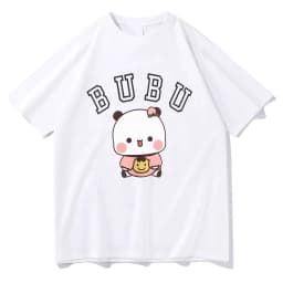 Kawaii Bubu Dudu Panda Bear T-shirts Short Sleeve Summer Women/Men Tee-shirt Cartoon Graphic Printing Tshirts Casual Girls Tees
