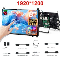 Raspberry Pi 5 7/8 Inch Screen, IPS TFT LCD HDMI Display Touch Screen Monitor 1024*600 1920*1200 HDMI Speaker for DIY Student