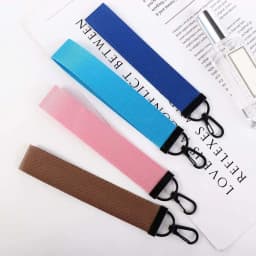 Color Solid Colors Car Keyring Bag Charms Bag Keyring Neck Strap Lanyard Phone Straps Ribbon Rope Keychain Keychain Lanyard