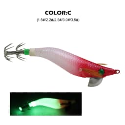 1 PC New Wooden Shrimp Bait with High-Intensity Luminous Effect, Equipped with Lead Pendant and Double-Layer Squid Hook