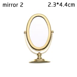 1:12 Scale Vintage Gloden Frames Miniature Oil Painting Dollhouse Ornament Mini Picture Retro Mirror Kids Toys Doll Accessories