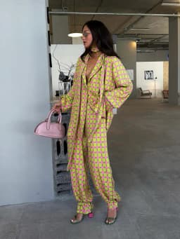 Vintage Polka Dot Women's Pants Sets 2 Pieces Tie Lapel Full Sleeve Blouses Loose Wide Leg Pant 2026 Autumn Lady Vacation Suits