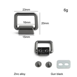 10/50/100PCS Metal Bag Side Hanger Square Ring For Handbag Strap Side Carabiner Clip Hook Chain Connector Buckle Accessories