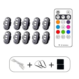 1-10PCS Motorcycle LED Aircraft Strobe Lights Drone Anti-collision Warning Lamp Flash Indicator With Wireless Remote Control