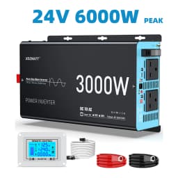 U.K Plug Pure Sine Wave Power Inverter 3000W 6000W DC 12V To AC 240V Solar Panel Car RV Camping LCD Display Remote Control